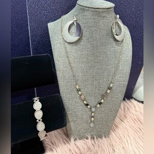 Vintage Jewelry Set with Necklace, Earrings, and Bracelet